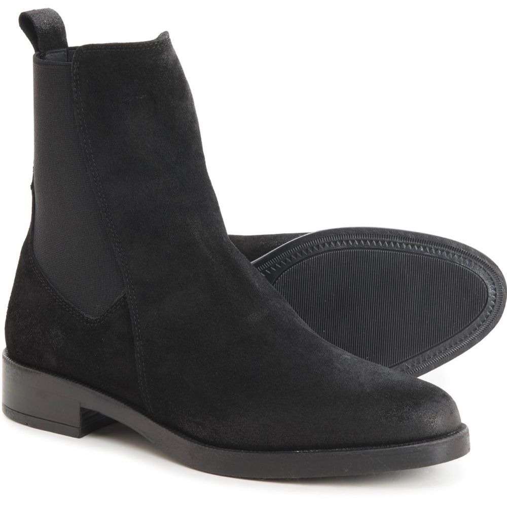 NWT EMANUELE CRASTO Made in Italy Chelsea Boots - Black Suede (For Women)